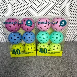 Pickle O’Joe 2-6 Pack Pastel Color Balls 40 Hole Performance Indoor/Outdoor New